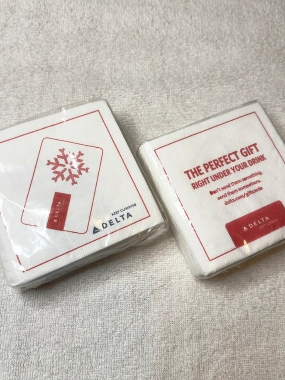 Delta Air Lines Collectible Cocktail Napkins - 2 Packs of 25 (50 Total) Sealed